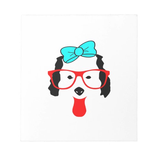 Bloc-note Dessin de tête de chien drôle mignon (Devant)