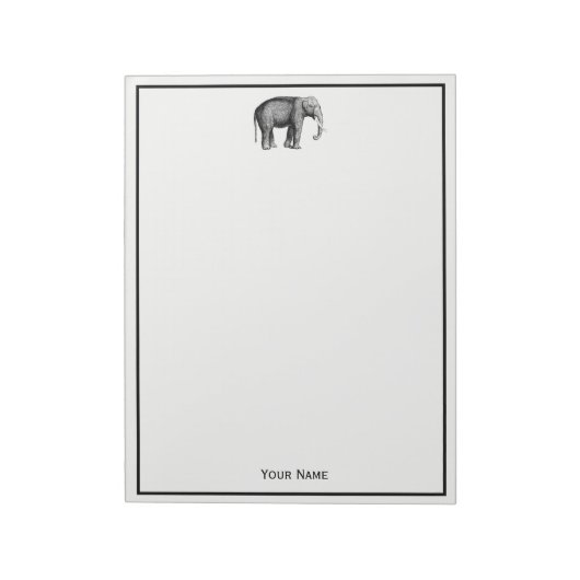 Bloc-note Dessin d'éléphant vintage (Tourné)