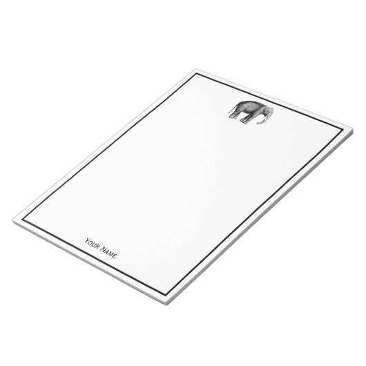 Bloc-note Dessin d'éléphant vintage (Incliné)