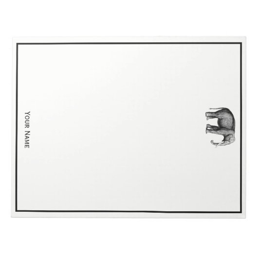Bloc-note Dessin d'éléphant vintage (Devant)