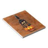 Bloc-note Dessin d'Halloween au chat effrayé sur Citrouille (Incliné)