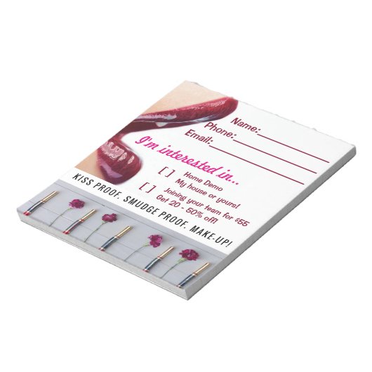 Bloc-note Dessin du prix Info client Lips (Tourné)