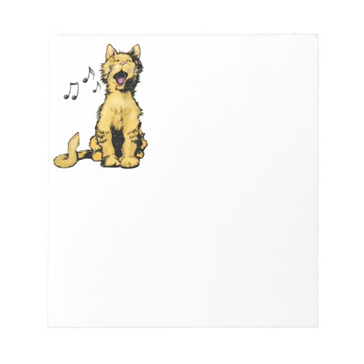 Bloc-note Dessin d'un chat orange mignon qui chante avec des (Devant)