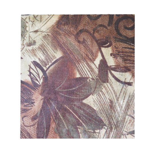 Bloc-note Dessin floral abstrait marron 1 (Devant)