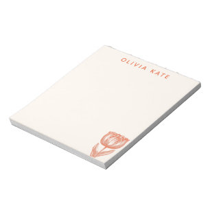 Bloc-note Dessin floral de tulipe hollandaise mignon avec no