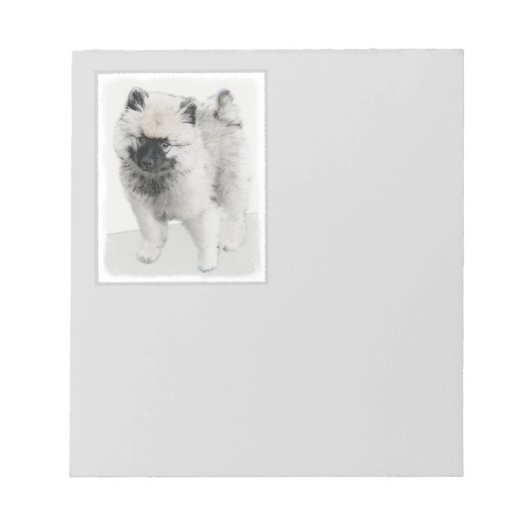 Bloc-note Dessin Keeshond Chiot - Joli dessin original Chien (Devant)