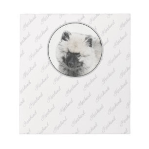 Bloc-note Dessin Keeshond Chiot - Joli dessin original Chien