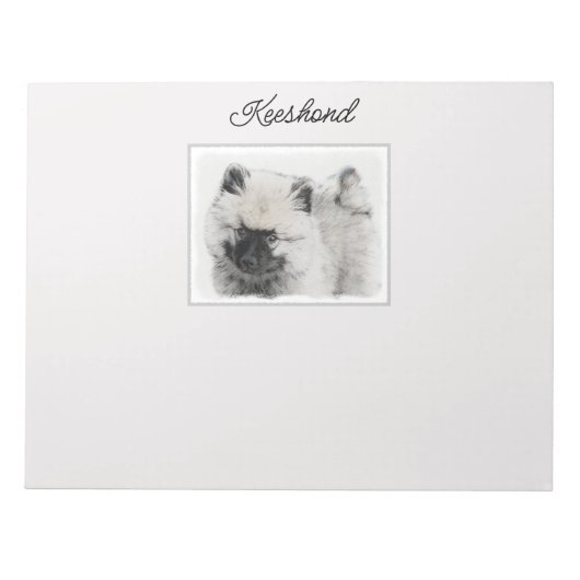 Bloc-note Dessin Keeshond Chiot - Joli dessin original Chien (Devant)