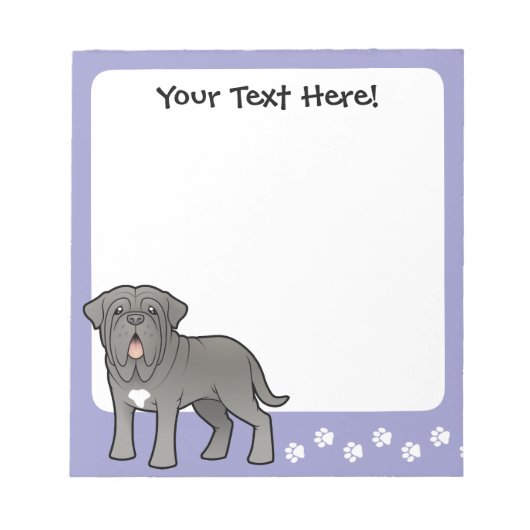 Bloc-note Dessin Napolitain Mastiff (Devant)