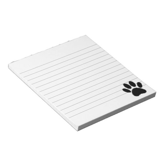 Bloc-note Dessin Paw De Chien En Noir (Incliné)