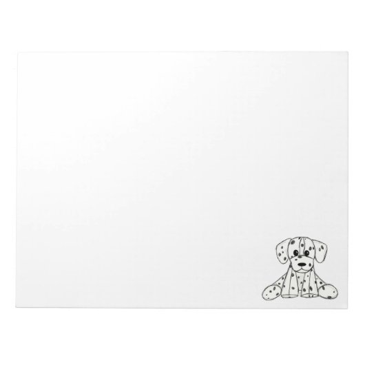 Bloc-note Dessin simple de contour de chien en peluche dalma (Devant)