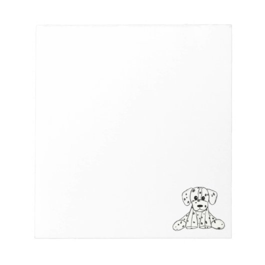 Bloc-note Dessin simple de contour de chien en peluche dalma (Devant)