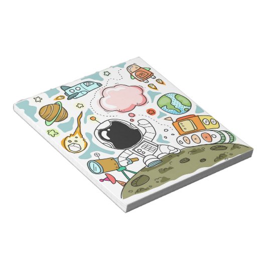 Bloc-note Dessin spatial des astronautes de Doodle (Incliné)