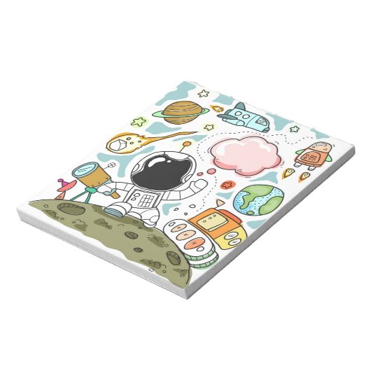 Bloc-note Dessin spatial des astronautes de Doodle (Tourné)