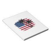Bloc-note Dessin vectoriel de plage patriotique avec drapeau (Incliné)