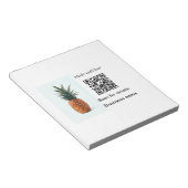 Bloc-note Détail d'entreprise de code q r de fruit d'ananas (Incliné)