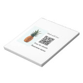 Bloc-note Détail d'entreprise de code q r de fruit d'ananas (Tourné)