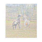 Bloc-note Deux Chevaux de Peinture Pinto Jouant Équine Art D (Devant)