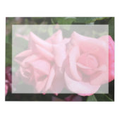Bloc-note deux fleurs roses roses chaudes. (Devant)