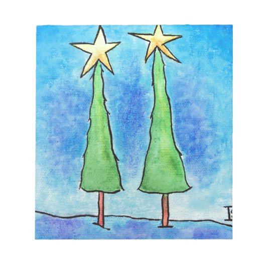 Bloc-note Deux grands arbres de Noël (Devant)