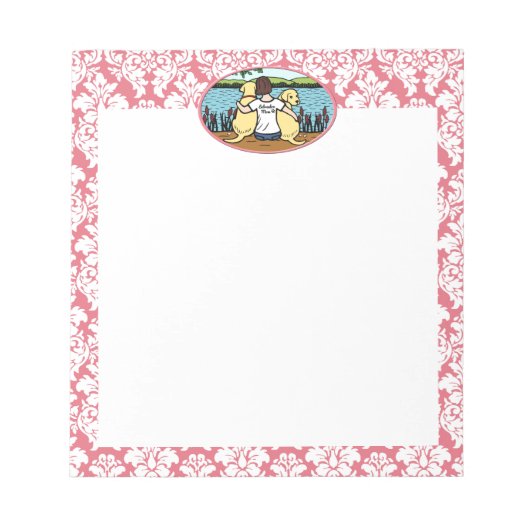 Bloc-note Deux Labradors Jaunes et maman (Devant)