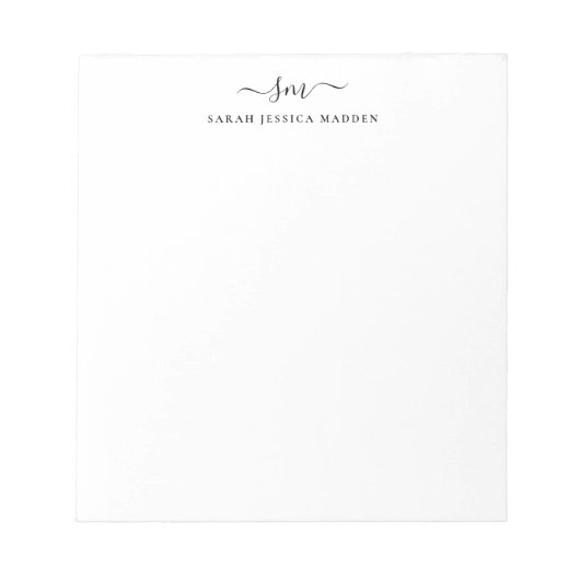 Bloc-note Deux Monogrammes Modernes Lavage De Script De Fill (Devant)