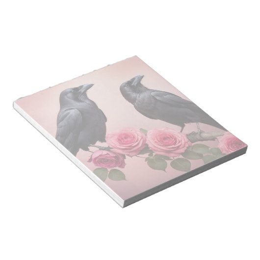 Bloc-note Deux Ravens et Roses (Incliné)
