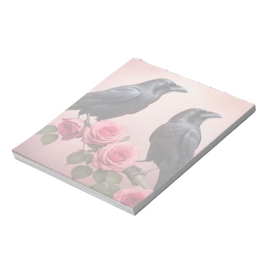 Bloc-note Deux Ravens et Roses (Tourné)