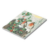 Bloc-note Deux robins on a fence in the snow (Tourné)