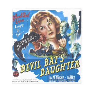 Bloc-note Devil Bat's Daughter, poster de film d'horreur vin