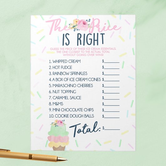 Bloc-note Devinez le prix Ice Cream Essentials Game Pack