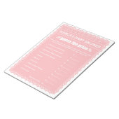Bloc-note Devinez Le Prix Pink Papel Picado Baby shower (Incliné)