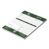 Bloc-note Devis de service de base pour l'entretien des pelo (Tourné)