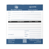 Bloc-note Devis de service professionnel de base bleu entrep (Devant)