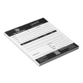 Bloc-note Devis d'entreprise de service professionnel de bas (Incliné)
