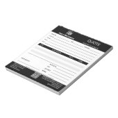 Bloc-note Devis d'entreprise de service professionnel de bas (Tourné)