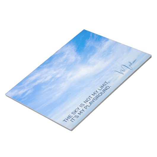 Bloc-note Devis Sky de nom personnalisé (Incliné)