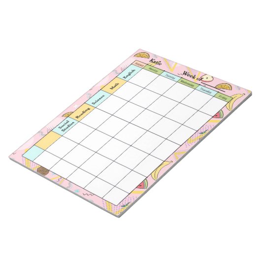 Bloc-note Devoirs Fruit Memphis Rose (Incliné)