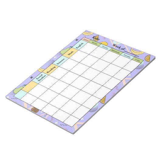 Bloc-note Devoirs Fruit Memphis Violet (Incliné)