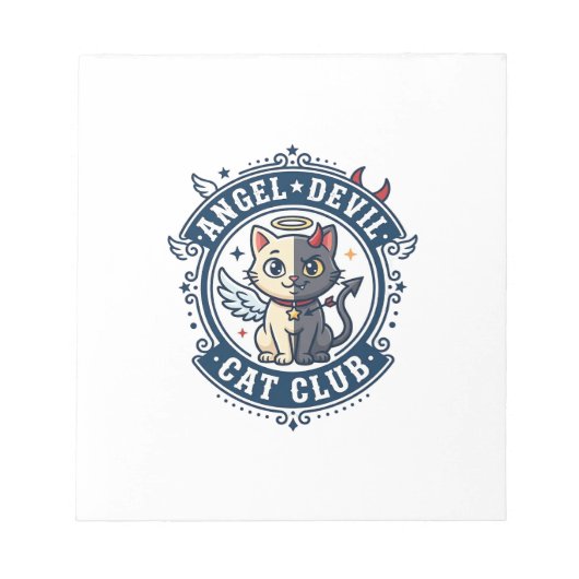 Bloc-note Diable Ange Chat Chat Maman Idée Cadeau - Diable A (Devant)