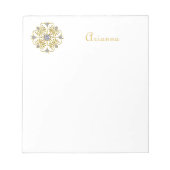 Bloc-note Diamant blanc et or Faux (Devant)