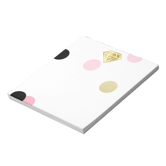 Bloc-note Diamant d'or et grand Monogramme Confetti Rose (Tourné)