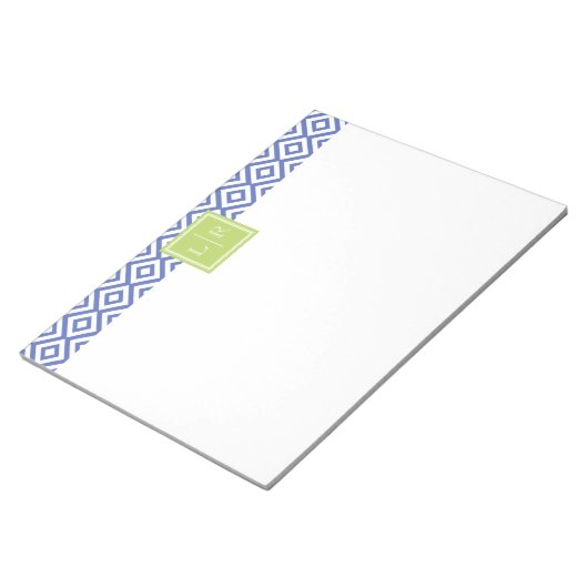 Bloc-note Diamants bleus Motif et monogramme (Incliné)