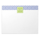 Bloc-note Diamants bleus Motif et monogramme (Devant)