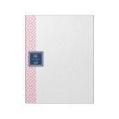 Bloc-note Diamants roses Motif et monogramme (Tourné)