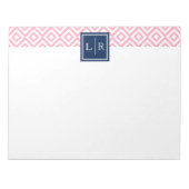Bloc-note Diamants roses Motif et monogramme (Devant)