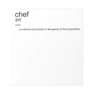 Bloc-note Dictionnaire de définition CHEF de la conception d