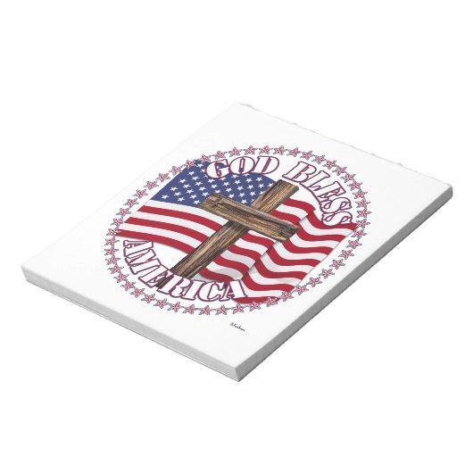 Bloc-note Dieu bénisse l'Amérique et croise avec les États-U (Tourné)