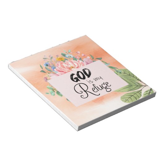 Bloc-note Dieu Élégant Est Mon Design Refuge (Incliné)