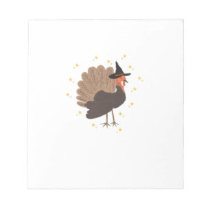 Bloc-note Dindon sorcier avec chapeau et étoiles scintillant
